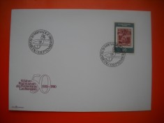 HOPCT PLIC FDC S NR 491 ANIVERSARE 50 ANI MUZEUL POSTEI 1980 LIECHTENSTEIN