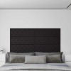 Panouri de perete 12 buc. negru, 90x30 cm, piele eco 3,24 m&sup2;