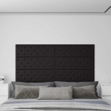 Panouri de perete 12 buc. negru, 90x30 cm, piele eco 3,24 m&sup2;