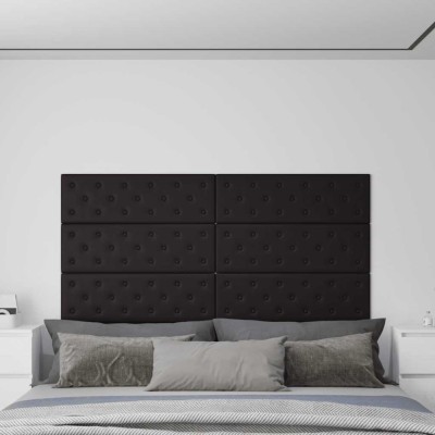 Panouri de perete 12 buc. negru, 90x30 cm, piele eco 3,24 m&amp;sup2; foto