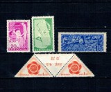 1957 - Al VI-lea Festival Moscova, serie cu vinieta lb.chineza, nestampilata