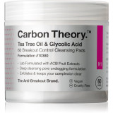 Cumpara ieftin Carbon Theory Tea Tree Oil &amp; Glycolic Acid dischete demachiante pentru strălucirea și netezirea pielii 60 buc