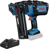 Bosch GNH 18V-64 M + GAL 18V-40 - Pistol de batut cuie fara acumulatori Li-Ion 18 V - Ah cuie pentru lemn valiza speciala + Incarcator acumulatori
