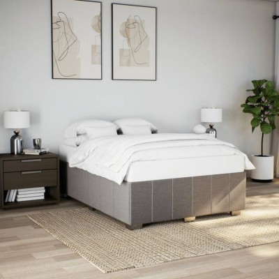 vidaXL Cadru de pat fără saltea, gri taupe, 140x200 cm, textil 3284843 foto