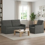 Cumpara ieftin Set de canapea 2 pcs Gri inchis Tesatura din corduroy