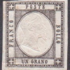 Italy 1861 Definitives, King Viktor Emanuel II, 1Gr black, MH AM.236