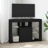 vidaXL Șifonier LED pentru TV colțar Pe perete Negru 101 x 40 x 68 cm 889786