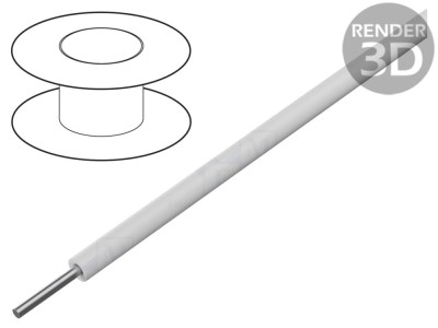 Cablu ThermoThin Cu PFA alb 600V foto