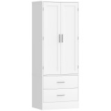 HOMCOM Dulap de Bucătărie cu 8 Rafturi pentru Condimente și 2 Sertare, 60x40x159 cm, Alb | Aosom Romania