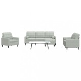 vidaXL Set de canapele cu perne, 4 piese, gri deschis, catifea