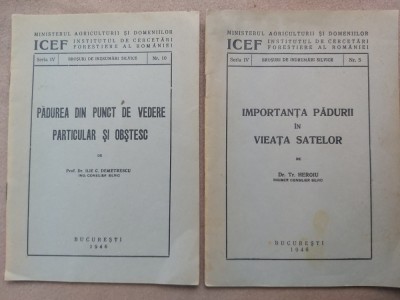 ICEF. DOUA BROSURI DE INDRUMARI SILVICE.NR.5 SI NR.10.-1946 S1. foto