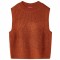 Vestă pulover pentru copii tricotată, coniac, 116 14541