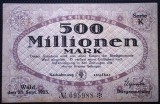 64. GERMANIA STADT WALD SOLINGEN 500 MILIOANE MARCI MILLIONEN MARK 23.09.1923 SR. 988