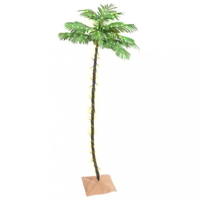 vidaXL Palmier cu LED, 136 LED-uri alb calde, 220 cm foto