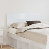 vidaXL Tăblie cap cu headboard Alb Lucios 120 cm Lemn compozit 888566