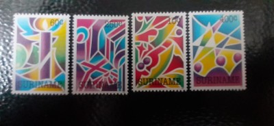 Surinam-Craciun 1992-arta,pictura ,grafica moderna -serie completa nestampilate MNH(W 2) foto
