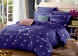 Cumpara ieftin Lenjerie de pat matrimonial cu husa elastic pat si fata perna dreptunghiulara, Forever love, bumbac mercerizat, multicolor