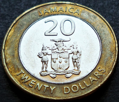 Moneda exotica - bimetal 20 DOLARI - JAMAICA, anul 2008 * cod 2715 foto