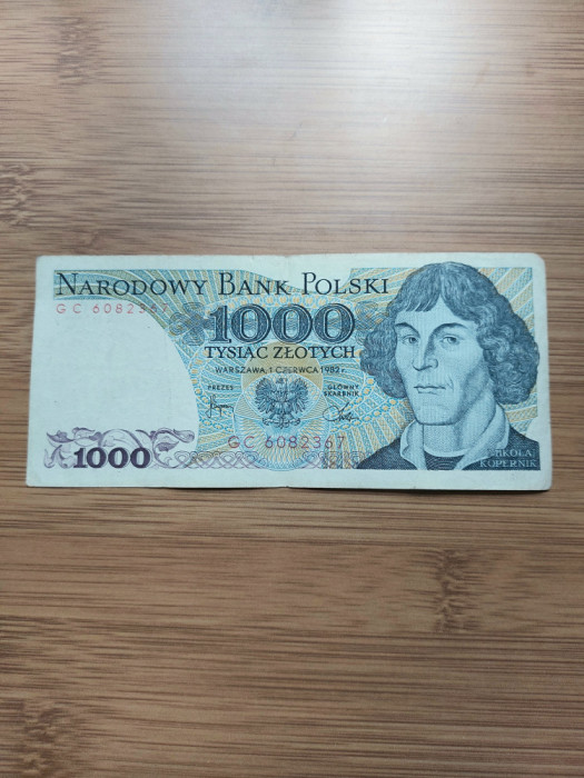 Bancnota Polonia 1000 Zloti anul 1982