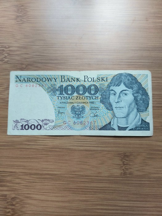 Bancnota Polonia 1000 Zloti anul 1982