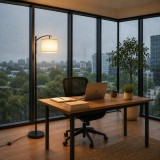 Lampadar ARLEN,1 x E27,Metal,Alb si Negru