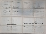 Lot 2 planșe mari navomodele nave rom&acirc;nești