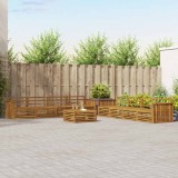 vidaXL Set de canapele de exterior 9 pcs natural Lemn Solid de Acacia 3373214