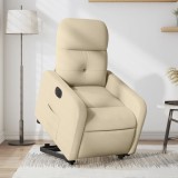 VidaXL Fotoliu electric rabatabil cu ridicare, crem, textil 3206821