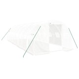 Cumpara ieftin Sera cu cadru din otel, alb, 24 m&sup2;, 8x3x2 m