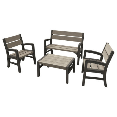 17205049931 KETER Set mobilier gradina gri-maroniu Montero foto