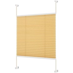 Jaluzea pliabila din tesatura de poliester Whimlets, Zi/Noapte, L 100 cm x H 130 cm, bej, montare cu clema, fara gaurire, pentru ferestre si usi 130 c
