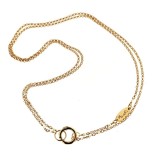 Cumpara ieftin Lantisor Argint 925 placat Aur Galben, Moonlight Dublu, cu Perle, 45-90cm, Ajustabil, Marak&ograve;, Made in Italy