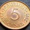 Moneda exotica 5 CENTI - MAURITIUS, anul 2005 *cod 2771 A = A.UNC
