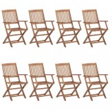 vidaXL Scaune de exterior pliabile, 8 buc., lemn masiv de acacia 3074937