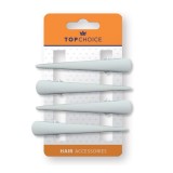 Agrafe Par Tip Cioc Albe Top Choice, Set 4 Bucati, Metal Vopsit, Accesorii Coafat, Suvite Rebele, Ingrijit, Scoala