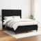 vidaXL Pat box spring cu saltea, negru, 140x200 cm, textil 3131755