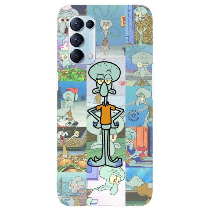 Husa compatibila cu Oppo A77 model Squidward spongebob, Silicon, TPU, Viceversa