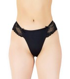 Cumpara ieftin Chilot Brazilian Dama Luan Microfibra Dantela C1235 Negru M Elegant Sexy Confortabil