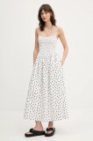 Abercrombie &amp; Fitch rochie culoarea alb, midi, evazată, KI159-5842