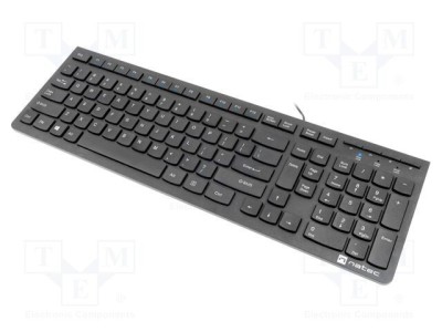 Tastatură neagră USB A cu cablu 1,5m NATEC slim US layout foto