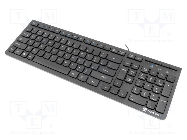 Tastatură neagră USB A cu cablu 1,5m NATEC slim US layout