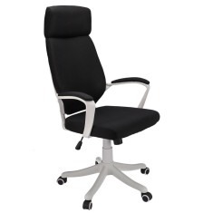 Scaun de birou, Jumi, rotativ, functie tilt, textil, negru si alb, max 120 kg, 64x65x111/120 cm foto