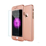 Cumpara ieftin Husa iPhone 6 / 6S Full Cover 360 Rose Gold + Folie Sticla, Protectie Socuri, Carcasa Plastic, Auriu Rose