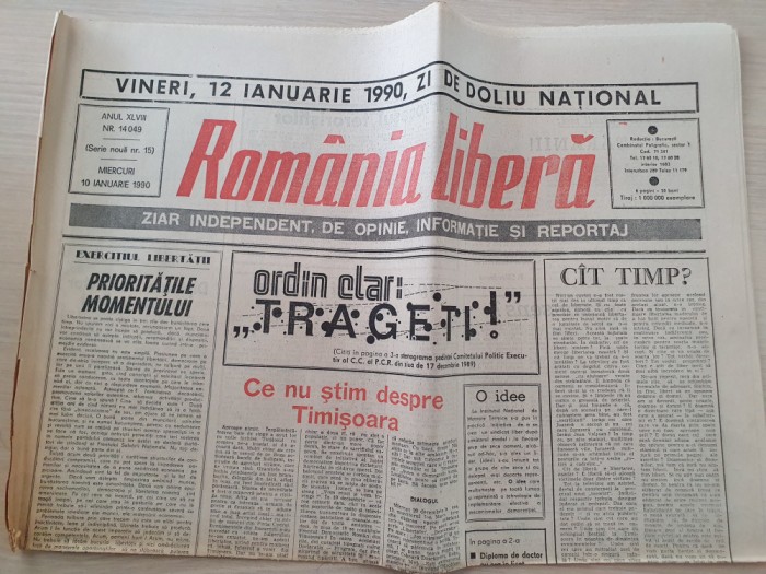 romania libera 10 ianuarie 1990-stenograma cu ceausescu din 17 decembrie