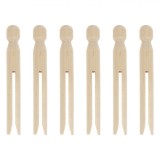 Bețișoare Lemn, Arts &amp; Crafts, Formă Corp de Păpușă, Natural, Set 6 Bucăți, Oem