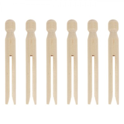 Bețișoare Lemn, Arts &amp;amp; Crafts, Formă Corp de Păpușă, Natural, Set 6 Bucăți foto