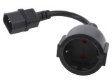 Adaptor Priză CEE 7/3 (F) la IEC C14 Negru