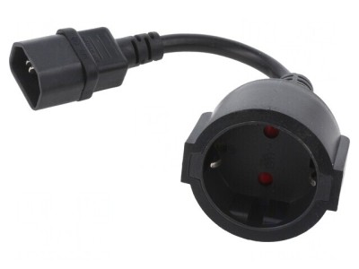 Adaptor Priză CEE 7/3 (F) la IEC C14 Negru foto