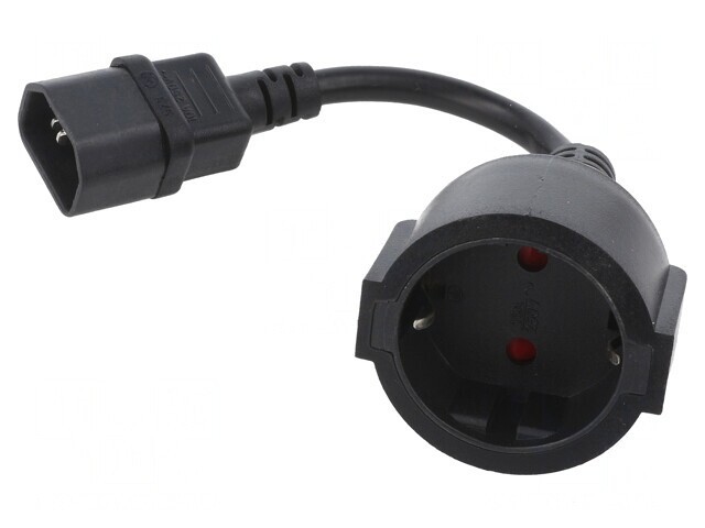 Adaptor Priză CEE 7/3 (F) la IEC C14 Negru