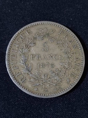Franța 1875 A - 5 Franci - Monedă de argint #6 foto
